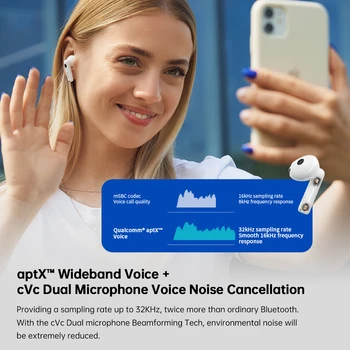 Edıfıer W220T kablosuz bluetooth kulaklıklar TWS, Snapdragon Ses, aptX uyarlanabilir, Bluetooth 5.3, 4-mic Gürültü İptali 0