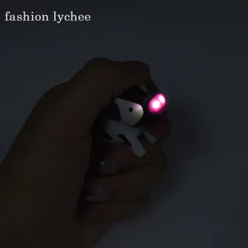 Moda lychee Sevimli LED İnek Sığır Anahtarlık Anahtarlık Plastik Anahtarlık çocuk oyuncakları Araba Çanta Asılı Kolye Deco Aksesuarları