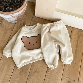 MILANCEL Bebek Giyim Seti Toddler Kız Hoodie Takım Elbise Ayı Kafa Bebek Erkek Kıyafet