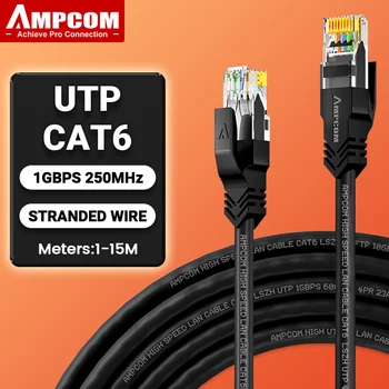 AMPCOM Ethernet Kablosu RJ45 Cat6 Lan Kablosu (24AWG) UTP KEDİ 6 RJ45 Ağ Kablosu Yama Kablosu Masaüstü Bilgisayarlar için Modem Yönlendirici 2
