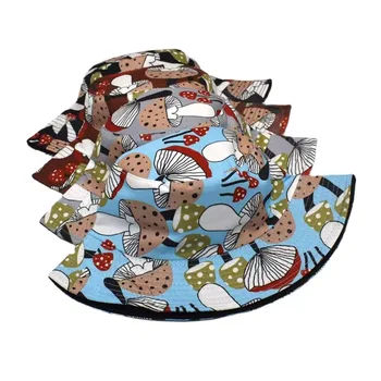 Yaz Balıkçı Şapka Geri Dönüşümlü Karikatür Mantar Kova Şapka Kadın Erkek Sokak Hip Hop kova kapağı Vintage Baskılı balıkçı şapkası