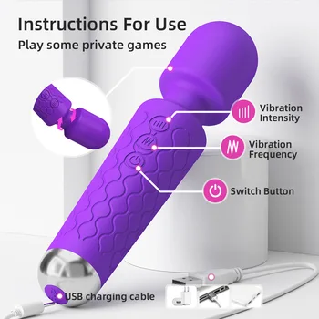 20 Modları 8 Hızları Güçlü Titreşim Mini Vibratör Usb Şarj elde vücut masaj aleti Klitoris G-spot Vibratörler Seks Oyuncak Kadınlar İçin