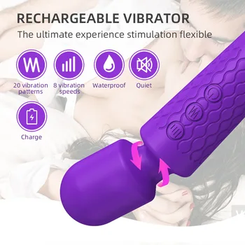20 Modları 8 Hızları Güçlü Titreşim Mini Vibratör Usb Şarj elde vücut masaj aleti Klitoris G-spot Vibratörler Seks Oyuncak Kadınlar İçin 2