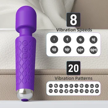 20 Modları 8 Hızları Güçlü Titreşim Mini Vibratör Usb Şarj elde vücut masaj aleti Klitoris G-spot Vibratörler Seks Oyuncak Kadınlar İçin 4