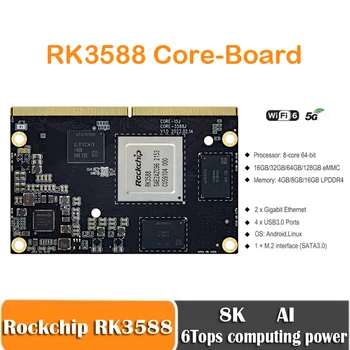 Rockchip RK3588 Çekirdek Kurulu 8K AI Mini 8 çekirdekli 64-bit 4GB / 8GB / 16GB LPDDR4 NPU 6Tops Desteği Android 1