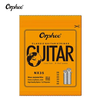 Yeni Orphee Klasik Klasik Gitar Dizeleri Naylon ve Gümüş Kaplama Tel Sert / Normal Gerilim 028-043 / 028-045 Toptan 5