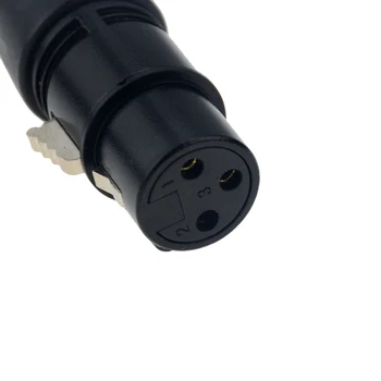 1 adet XLR 3Pins Ses Mikrofon Kablosu Konektörü Siyah Erkek Dişi Fiş Kablosu Konnektör Adaptörü