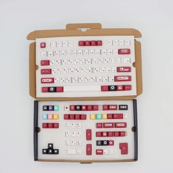 Retro Tarzı Famicom Klavye Tuş 134 Anahtar kapaklar PBT Kiraz Profili Uyar IKBC 61/64/84/87/980 Düzeni 0