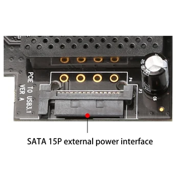 PCIE X 4 Tip-A USB 3.1 Gen 2 Genişleme Kartı 10Gbps ASM1142 Çip Tip A PCIe X 4 Adaptörü Dahili Güç 15P