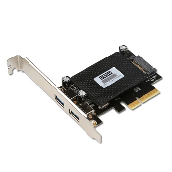 PCIE X 4 Tip-A USB 3.1 Gen 2 Genişleme Kartı 10Gbps ASM1142 Çip Tip A PCIe X 4 Adaptörü Dahili Güç 15P 3