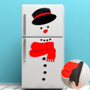 Buzdolabı mıknatısı buzdolabı mıknatısı Buzdolabı Noel Kardan Adam Yüz Sanat Buzdolabı duvar çıkartmaları Mutfak Sevimli duvar çıkartmaları K3O9