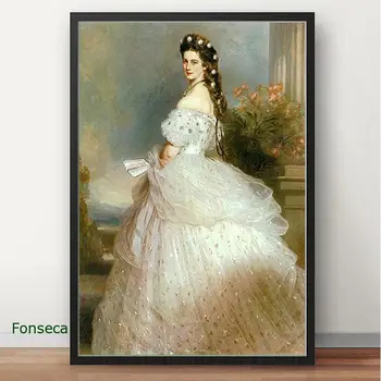 Bavyera Prenses Sissi Elisabeth Amalie Eugenie Poster Retro Klasik Tuval Boyama Duvar Sanatı Resimleri Ev Dekorasyon Hediye