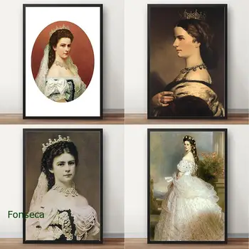 Bavyera Prenses Sissi Elisabeth Amalie Eugenie Poster Retro Klasik Tuval Boyama Duvar Sanatı Resimleri Ev Dekorasyon Hediye 3