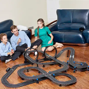1: 64 Parça Yarış Oyuncak Elektrikli demiryolu rayı oyuncak seti Yarış Pisti Çift Uzaktan Kumanda Araba çocuk Oyuncakları Yuvası Araba doğum