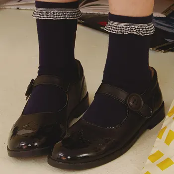 Serisi asimetrik AB çorap kadın mavi ve beyaz dantel çorap sevimli kız orta sonbahar tüp çorap 1