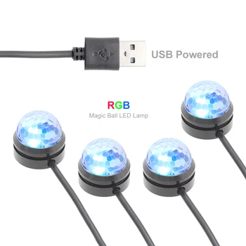 4 İn 1 RGB LED Araba atmosfer ışığı USB Powered Müzik Ses Uzaktan Kumanda ortam ışığı Oto Dekoratif Ayak Lambası