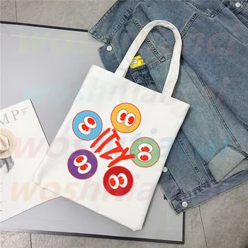ITZY Logo Kpop Kore Kız Grubu Ulzzang Alışveriş Çantası Baskı Tuval Tote Çanta Çanta Kadın Çantası Harajuku omuz çantaları