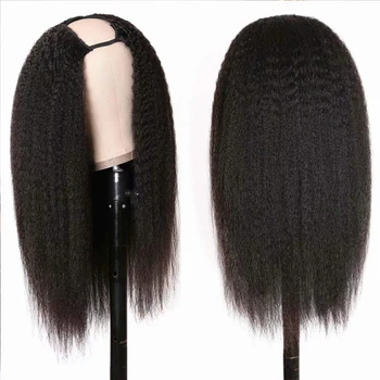 Sapıkça Düz u Parçası peruk insan saçı 30 İnç Brezilyalı Remy insan Saçı Tutkalsız U Parçası Sapıkça Düz Peruk Siyah Kadınlar İçin