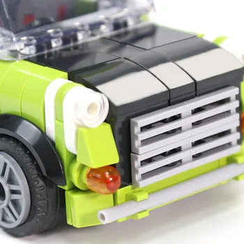MOC Mr. fasulye Yeşil Mini Araba Yapı Taşları Serisi Rakamlar Tuğla Modeli Eğitici Markalar ile Doğum Günü Oyuncak Çocuk