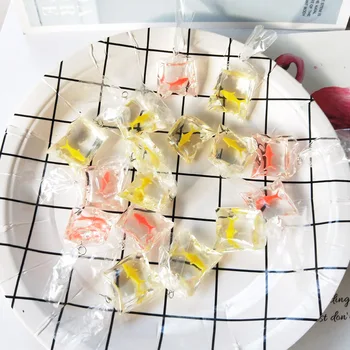 10 adet Şeffaf Reçine Goldfish Takılar Küçük Balık Su Torbası Takı Kolye Balık Çanta Küpe Kolye El Yapımı DIY Malzeme