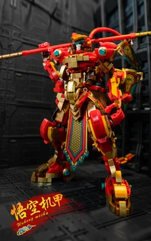 1288 Adet Maymun Kral Savaşçı Mech Güneş Wukong Altın Mecha Robot Rakamlar Tuğla Modeli oyuncak inşaat blokları Çocuk İçin Noel Hediyeleri