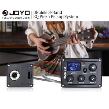 JOYO Yeni Varış JE-63 Ukulele Ukelele Ukenin Piezo Pickup Preamp Sistemi 3-Band EQ Ekolayzer lcd Ekran Tuning Fonksiyonu ile 5