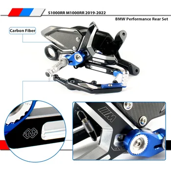 Arka Set M1000RR Karbon Fiber CNC Ayarlanabilir Motosiklet Ayak Kazıklar İstirahat Dikiz Arka Set Footrest BMW S1000RR 2019-2022 2020