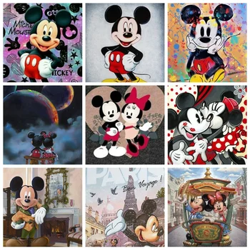 5D Elmas Boyama Disney Fantasia Sihirbaz Mickey Mouse Çapraz Dikiş Nakış Kiti El Yapımı Sanat Mozaik Tam Matkap Ev Dekor 0