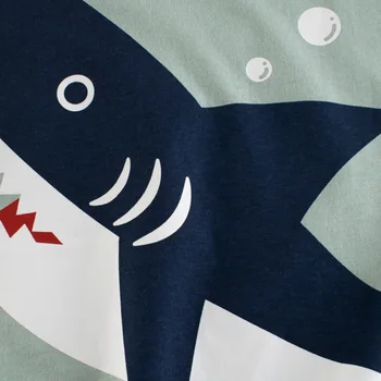 27 çocuk Yaz Erkek kısa kollu t-shirt Çocuk Karikatür 3D Köpekbalığı Araba Dinozor Örgü Bebek Nefes Üst pamuklu giysiler 2-9y