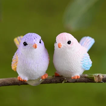5 Adet / takım Reçine Ev Süsleme Sevimli Küçük Kuşlar Hayvan Modeli Heykelcik Cam Dekor Minyatür Zanaat Bahçe DIY Aksesuarları