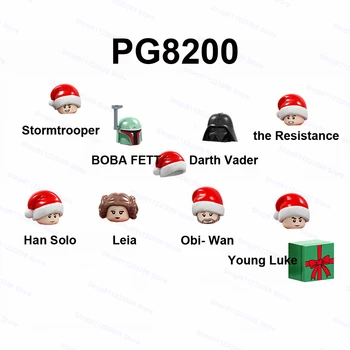 8 adet Noel Leia Obi-wan Han Solo Boba Fett Stormtrooper Monte Yapı Taşları Tuğla Yıldız Figürleri Savaşları Oyuncak Çocuk PG8200 0