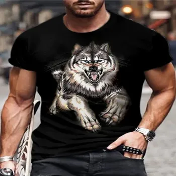 Yaz yeni erkek T shirt yakışıklı Rottweiler baskı 3D Harajuku rahat unisex kısa kollu tişört 0