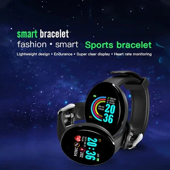 D18 Smartwatch Erkekler Kol Saati Kan Basıncı Kadın nabız monitörü Spor İzci Spor Akıllı Bağlı Saatler 2022 3