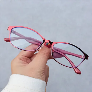 Zilead'in-1-1.5-2-2.5-3-3.5 Miyopi gözlük kadınlar Anti mavi ışık miyopi gözlük kadın Metal miyop gözlük oculos de gri 3