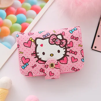 Kawaii Sanrio Karikatür Hello Kitty kart çantası Kız Sevimli Büyük Kapasiteli Çoklu Kart Yuvası Kimlik Kartı Banka Kartı Yuvası Anti-kayıp kart tutucu