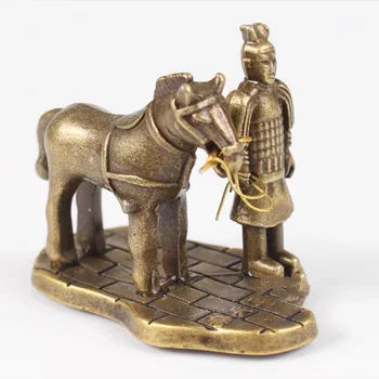 Metal malzeme Yapay İmparator Qin'in Terracotta Savaşçıları askerler kurşun bir at şekli malzeme el sanatları süsler