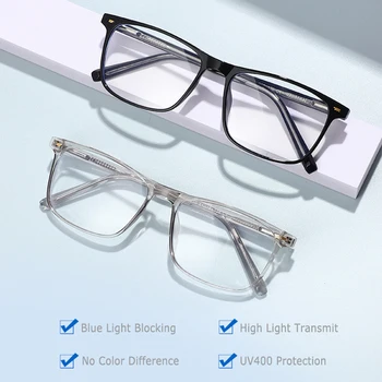 Mavi ışık engelleme gözlük çerçevesi erkekler ve kadınlar için optik gözlük reçete Anti-Blue Ray tam jant plastik gözlük 3