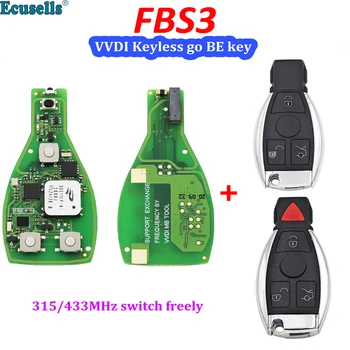Orijinal Anahtarsız Gitmek FBS3 VVDI OLABİLİR akıllı anahtar 3/4 Düğme 315mhz 433mhz için Bir Düğme Başlangıç Benz W204 W207 W212 W164 W166 W221 CLK 0