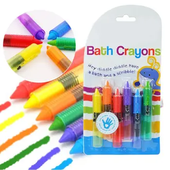 Banyo Zamanı Oyuncak Boya Kalemi-Çok Renkli, 6'lı Paket Banyo Oyuncak Çocuk Kalem Seti K1MA Mum Boya Sıcak 2