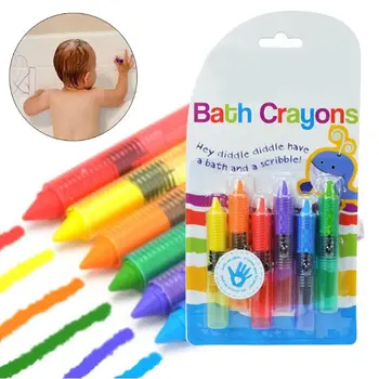 Banyo Zamanı Oyuncak Boya Kalemi-Çok Renkli, 6'lı Paket Banyo Oyuncak Çocuk Kalem Seti K1MA Mum Boya Sıcak 3