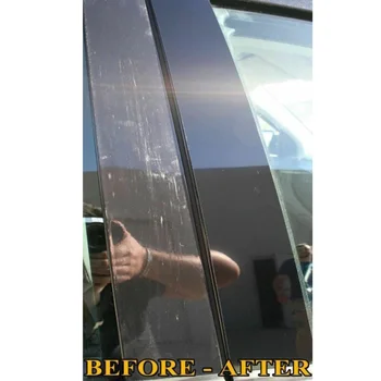 6 adet / takım Siyah Şeritler Pillar Mesajları pencere kapı pervazı Sticker Kapak BMW 5 F10 Araba Kapı Pillar Mesajları Trim