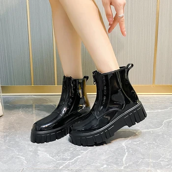 2022 Kadın Dış Giyim yağmur çizmeleri Sevimli Su Geçirmez ayakkabı Kore Kısa Kayma Kayma Ayakkabı Kadın yağmur çizmeleri Kalın Taban kauçuk ayakkabı