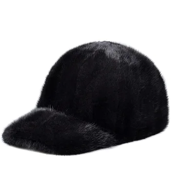 Harppihop kürk gerçek vizon kürk şapka sansar cilt kürk şapka vizon vizon şapka erkek beyzbol şapkası Şapka doruğa kap sıcak kış şapka H921
