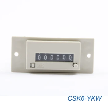 CSK6-NKW CSK6-YKW 6 haneli Elektromanyetik sayaç manuel kilit, sıfırlama düğmesi AC220V AC110V DC12v DC24v anahtarı