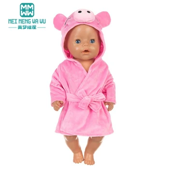Giysileri bebek Moda pembe karikatür pijama fit 17 inç 43-45cm bebek oyuncak yeni doğan bebek ve amerikan oyuncak bebek aksesuarları