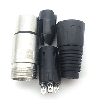 1 adet Nikel kaplama 4-pin Canon Priz Erkek / dişi Mikrofon Ses Xlr Konektörü 3 p / 4 p / 5 p İletişim 2
