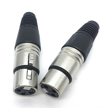 1 adet Nikel kaplama 4-pin Canon Priz Erkek / dişi Mikrofon Ses Xlr Konektörü 3 p / 4 p / 5 p İletişim 3
