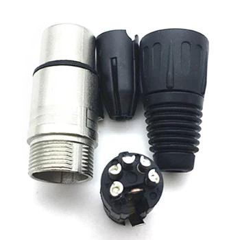 1 adet Nikel kaplama 4-pin Canon Priz Erkek / dişi Mikrofon Ses Xlr Konektörü 3 p / 4 p / 5 p İletişim 4