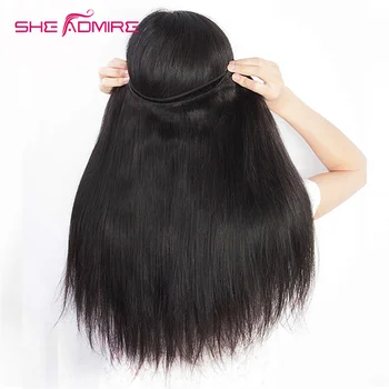 Düz insan saçı Demetleri SheAdmire Kemik 32 34 36 38 40 İnç 1/3/4 Adet Fiyatları Satış Siyah Kadınlar İçin Malezya Remy Saç Uzatma