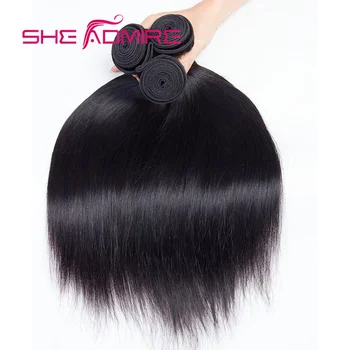 Düz insan saçı Demetleri SheAdmire Kemik 32 34 36 38 40 İnç 1/3/4 Adet Fiyatları Satış Siyah Kadınlar İçin Malezya Remy Saç Uzatma 2